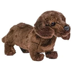 Teddys Rothenburg Kuscheltier Hund Dackel 19 cm dunkelbraun Plüschhund Stofftier (Plüschtier, Stoffhund, Plüschdackel, Stoffdackel)