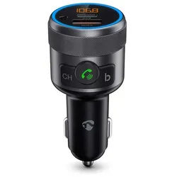 Nedis CATR3024BK KFZ-Transmitter Kfz Audio FM Transmitter zu Kfz Audio FM Transmitter, Bluetooth, USB, Aux-In, Freisprechfunktion, Bass Boost schwarz