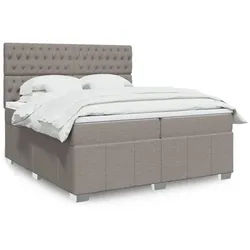 vidaXL Boxspringbett, Boxspringbett mit Matratze Taupe 200x200 cm Stoff