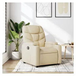 vidaXL Relaxsessel, Relaxsessel Creme Stoff