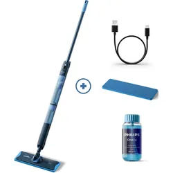 Philips Akku-Wischmopp OneUp elektrischer Wischer 5000 Series XV5113/01, 7,2 W, beutellos, 70 min Akku-Laufzeit, inkl. 1 Pad und 40 ml Reiniger blau
