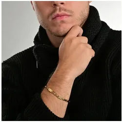 Adelia ́s Armband Unisex Armband aus Edelstahl 21 cm, Zum Verschenken an Menschen, die Ihnen am Herzen liegen goldfarben