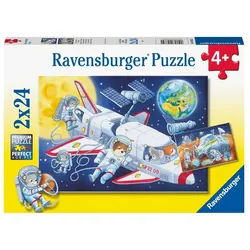 Ravensburger Puzzle Ravensburger Kinderpuzzle - 05665 Reise durch den Weltraum - 2x24..., 24 Puzzleteile