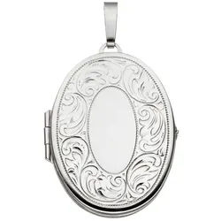 JOBO Medallionanhänger Anhänger Medaillon oval, 925 Silber silberfarben