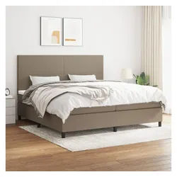 vidaXL Boxspringbett, Boxspringbett mit Matratze Taupe 200x200 cm Stoff