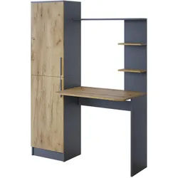 Vicco Schreibtisch Tessa Anthrazit/Goldkraft Eiche 122.9 x 52 cm , Anthrazit, Honigeiche , Holzwerkstoff , Rechteckig , 122.9x168.5x52 cm , Büromöbel, Schreibtische, Schreibtische