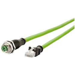 Metz Connect Metz Connect 142M2X25010 M12 Patchkabel CAT 6a S/FTP 1.00 m Grün PUR-M Netzkabel, (100.00 cm) grün
