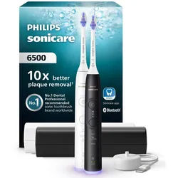 Philips Sonicare Elektrische Zahnbürste Series 6500 HX7419/01, Aufsteckbürsten: 2 St., mit Andruckkontrolle, 3 Intensitätsstufen, inkl. Ladegerät, Reiseetui weiß