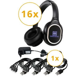 Pronomic SDH-340/16 USB-C Silent Disco V2 Kopfhörer Set + Ladegerät