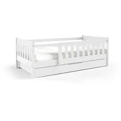 Masseno Kinderbett Elsa mit Bettkasten 80x190 cm Weiß , Holz , 80x190 cm , Babymöbel & Kindermöbel, Kinderzimmer & Jugendzimmer, Kinderbetten
