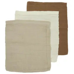 Meyco Baby Stoffwindeln Offwhite/Sand/Toffee (100% Baumwolle, 20x17cm - 3-Pack), 20x17cm - 3-Pack 20x17cm - 3-Pack | 17 cm x 20 cm x 1 cm