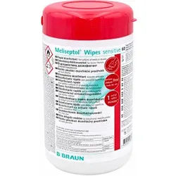 B. Braun Meliseptol® Wipes sensitive Desinfektionstücher, Tücher zur Schnelldesinfektion, getränkt mit Meliseptol® Foam pure, 1 Spenderbox + 60 Tücher, Tuchgröße: 15,2 x 20 cm