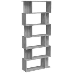 vidaXL Bücherregal NA Bücherregal Raumteiler Grau Sonoma 80x24x192 cm Spanplatte grau