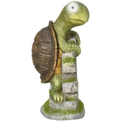 Outsunny Gartenfigur 'Schildkröte' mit LED Solarleuchte, Outdoor-Ornament für Rasen, Garten, Hof , Grün , Kunststoff , 18.5x36.5x17.5 cm , Dekoration, Skulpturen & Dekoobjekte, Skulpturen