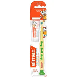 elmex® Beginners Weiche Zahnbürste 0-3 Jahre + Kinderzahnpasta 3-6 Jahre