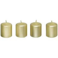 Atmosphera Createur d ́interieur Kerzen Satin 4/4,5 cm 4er-Set , Goldfarben , Paraffin , 4x4.5x4 cm , Dekoration, Kerzen & Kerzenhalter