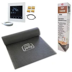 jollytherm Carbonfolienheizung-Set Top-Therm BASIC 2,75 m2 - Heizmatte 5,5 x 0,5 m inkl. Anschlussleitung und Thermostatregler comfort