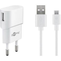 Goobay Micro USB-Ladeset 1 A - Netzteil mit Micro USB Kabel 1m (weiß)