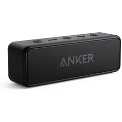 Anker SoundCore 2 Tragbarer wasserdichter Portable Lautsprecher (Bluetooth, 12 W, Bluetooth, Musik, Android, Apple, Smartphone, Iphone) schwarz