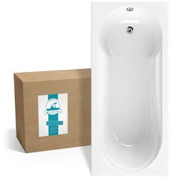 Calmwaters Badewanne Modern Small 2, (1-tlg), Weiß, 180 x 80 cm, Acryl, mit Duschbereich, 02SL3314 weiß
