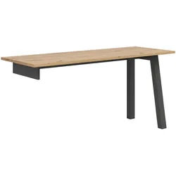 Xora Schreibtisch , Graphitfarben, Eiche Artisan , Holzwerkstoff , rechteckig , eckig, A-Form , 150x74x60 cm , Wandmontage , Büromöbel, Schreibtische, Schreibtische