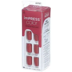 Kiss ImPress Color Press-on Manicure Falsche farbige Nägel Kurz - Pink