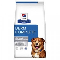 Hill's Prescription Diet Derm Complete Hundefutter mit Reis und Ei 4 kg + gratis (3 x 370g) Derm Complete