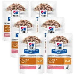 HILL'S PD Prescription Diet Feline k/d Lachs 6x85g - Beutel