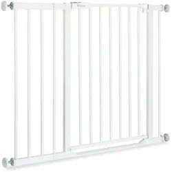 Hauck Treppenschutzgitter , Weiß , Metall, Kunststoff , 75 - 80x77x4 cm , Verlängerung erhältlich , Babysicherheit, Treppenschutzgitter