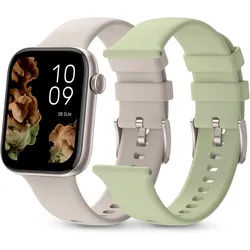 SPC 9650B Smartwatch (4,5 cm, android ios), Smartwatch mit AMOLED Display Bluetooth Anruffunktion Fitness Tracker goldfarben