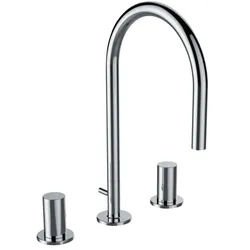 LAUFEN Kartell 3-Loch-Waschtisch-Armatur H3123330042211, mit Ablaufg., schwenkbar, chrom