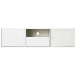 Hammel Furniture TV-Board Mistral Fernsehschrank, Medienmöbel, Hängend, Türen mit Akustikstoff, Schublade, Lowboard, B: 161,5 cm weiß