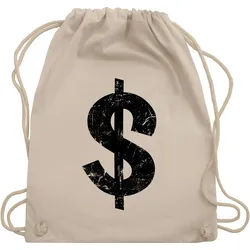 Shirtracer Turnbeutel Geldsack Dollarzeichen I Dollar Zeichen I Dollar I Sack voll Geld, Karneval & Fasching weiß