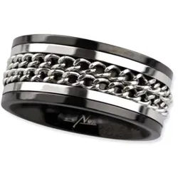 etNox Fingerring Edelstahl Ring „Double Chain“ von etNox 56