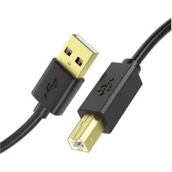 JAMEGA USB Druckerkabel Scannerkabel USB A auf USB B Drucker Kabel Brother USB-Kabel, USB-A Stecker, USB-B Stecker, (500 cm) schwarz