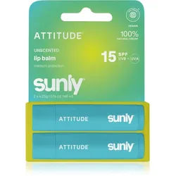 Attitude Sunly Lip Balm Lippenbalsam Nicht parfümiert 2x4.25 g