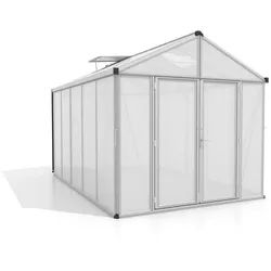 Xxxl Gewächshausbausatz , Alufarben , Metall, Kunststoff , 258x250x391 cm , Gartenzubehör, Garten- & Gewächshäuser