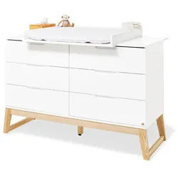 Pinolino Wickelkommode , Weiß, Eschefarben , Holzwerkstoff , Esche,Esche , massiv , 6 Schubladen , 146x101x77 cm , Baby & Kindermöbel, Babyzimmer, Wickelkommoden & Zubehör, Wickelkommoden