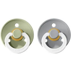 BIBS Colour Natural Rubber Size 2: 6+ months Schnuller Sage Night / Cloud Night 2 St.