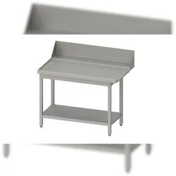 Stalgast Edelstahl Ablauftisch "PRO", Korbführung mit Gefälle, mit Grundboden 1800x750x880 mm, Anbauseite links, verschweißt