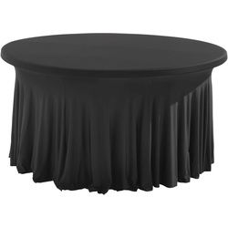 Oviala Business Tischdecke für runden Tisch 180cm elastisch schwarz - Oviala