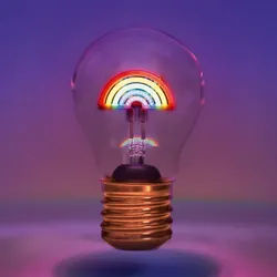 LED-Deko-Glühbirne Regenbogen MAGS mehrfarbig, 12 cm