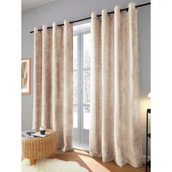 Thermo-Chenille-Vorhang Ösen Wirth beige