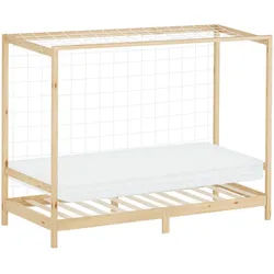 Ml-Design Kinderbett Fußballtor 90x200 cm mit Matratze H:10 cm Natur Kiefernholz , Naturfarben , Holz , Sport , Rechteckig , 90x200 cm , Babymöbel & Kindermöbel, Kinderzimmer & Jugendzimmer, Kinderbetten, Spielbetten