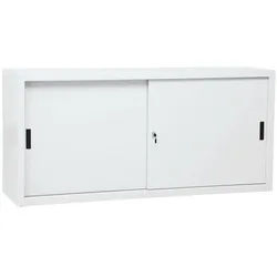 Gürkan Schiebetürenschrank aus Stahl 2 OH 160 cm breit grau, 160x75x45 cm