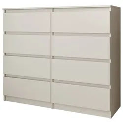 Beautysofa Kommode 100 cm LEMON mit 8 Schubladen (Moderne Schubladenkommode in Weiß oder Kaschmir, Kugelführungen), Sideboard Schlafzimmer Wohnzimmer beige