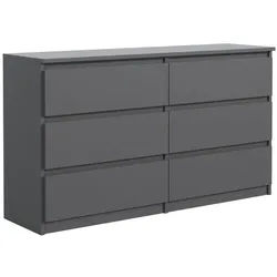 Raumhirsch Furniture Kommode, Sideboard, Kommode für das Schlafzimmer - Wohnzimmer (Maße: 100 × 39 × 78,5 cm, 6 Schubladen, Rollenschienen), viele Farbvarianten - Hochwertig & stabil