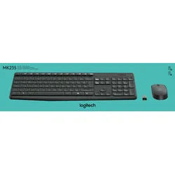 Logitech Tastatur/Maus Set MK235, Wireless, anthrazit DE, Optisch, 1000 dpi, Retail