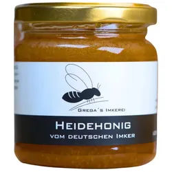 Grega ́s Imkerei Honig Heidehonig aus Deutschland, 1 x 250 g, herb & malzig Heidehonig direkt vom Imker