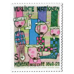 Briefmarke Hundertwasser "Die Zweite Haut" in reinem Silber!
